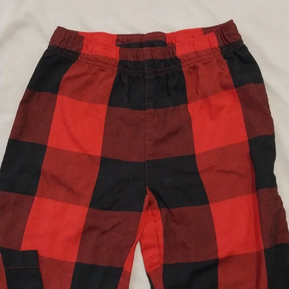 Old Navy Kids Red and Black Check Pajama Bottoms Large 10/12